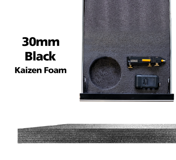 FastCap - Kaizen Foam Sheets | 57mm Thickness - Available in Pack of 2 |  Customizable Foam | Shadow Board Foam Insert | Tool Organizer Foam (Black)