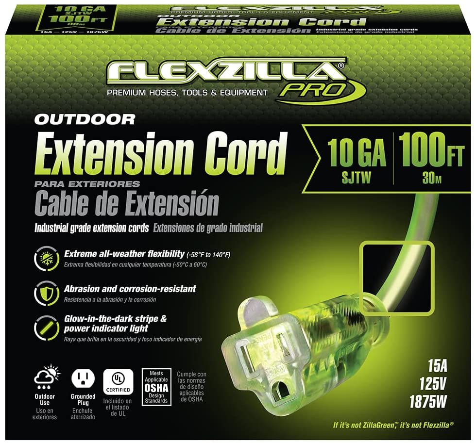 Legacy FZ512935 Flexzilla 100-ft Lighted Ends Extension Cord, 10/3