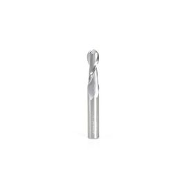 Amana Tool 46457 Solid Carbide Up-Cut Spiral Ball Nose 5 Radius x 10 Dia x 29 Cut Height x 10 Shank x 75mm Long x 2 Flute Metric Router Bit with High Mirror Finish