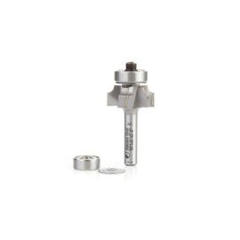 Amana Tool 49544 Carbide Tipped 4 Flute Corner Rounding/Beading 1/8 R x 7/8 D x 7/16 CH x 1/4 Inch SHK w/ Lower Ball Bearing Router Bit