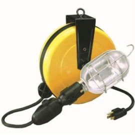 Alert 5000A-30G-CB Professional Incandescent Retractable Cord Reel Work Light w/ built-in Circuit Breaker
