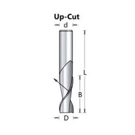 Amana Tool 46103 Up Cut  Spiral Plunge Solid Carbide Bit - 3/8" Diameter & 1" (B)