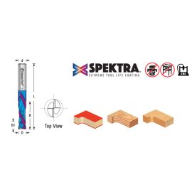 Amana 46170-K CNC Solid Carbide Spektra™ Extreme Tool Life Coated Compression Spiral 1/4 Dia x 7/8 x 1/4 Inch Shank