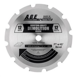 AGE DB12-240 Demolition Blade 12 inch Dia 24 TPI 3.4 mm .134 inch Kerf 1 inch Bore