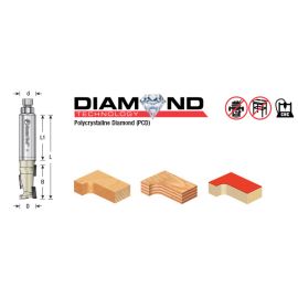 Amana DRB-212 CNC 5/8-in. diameter Polycrystalline Diamond (PCD) Tipped Router Bit 