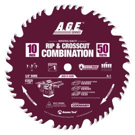 AGE MD10-500R 10 inch 50 Tooth Thin Kerf Rip and Crosscut Combination Saw Blade