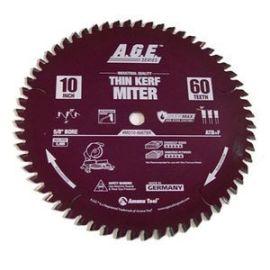 AGE MD10-606TBR 10 inch 60 Tooth Thin Kerf Miter Saw Blade