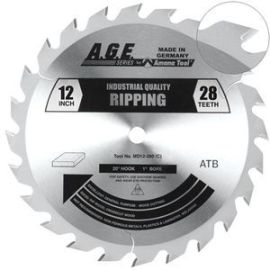 A.G.E MD12-280 12 in. x 28 Tooth ATB 1 in. Bore Heavy Duty Ripping Saw Blade