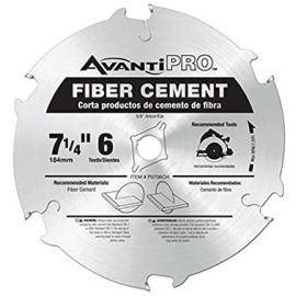Avanti P0706CH 7-1/4-inch 6 Teeth Fiber Cement Saw Blade, 5/8-inch Arbor