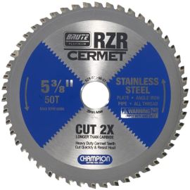 Champion RZR-538-50-ST Cermet Circular Saw Blade 5-3/8", 50T - Cut Stainless