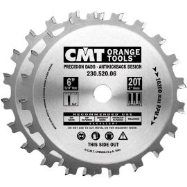 CMT 230.520.06 Precision Dado Set, 6-Inch x 20 Teeth FTG+ATB Grind with 5/8-Inch Bore | Dynamite Tool