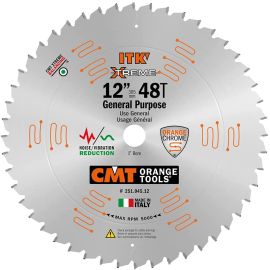 CMT 251.045.12 ITK General Purpose Saw Blade, 12-Inch x 45 Teeth 1FTG+2ATB Grind with 1-Inch Bore | Dynamite Tool