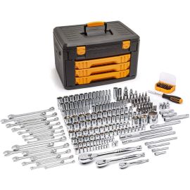 Crescent 80966 243 Pc. 6 Point or 12 Point Mechanics Tool Set in 3 Drawer Storage Box 