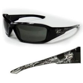 Edge TXB216-S Brazeau Safety Glasses - Black Skull Series w/ Polarized Smoke Lens