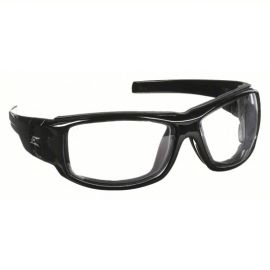 Edge HZ111-SP Safety Glasses: Anti-Scratch Clear Lens, Caraz Conversion Kit - No Foam, Black Wrap-a-round