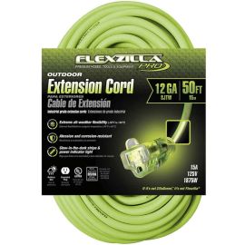 Legacy FZ512830 Flexzilla® Pro Extension Cord, 12/3 AWG SJTW, 50', Outdoor, Lighted Plug | Dynamite Tool
