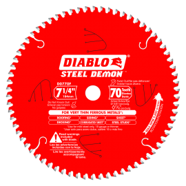 Freud D0770FA Diablo Steel Demon 7-1/4" x 70 Tooth Metal Cutting Saw Blade