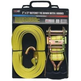 Grip 28742 2-Inch x 27-Foot Ratchet Tie Down Straps with J Hooks