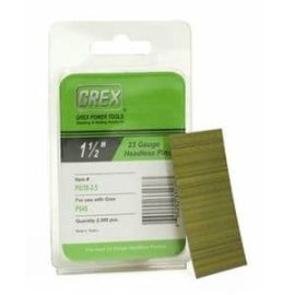GREX P6/38-2.5 23 Gauge 1-1/2 Inch Length Headless Pins (2,500 per box)