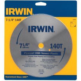 Irwin 11840 Steel Circular Saw Blades -7-1/4-in. 140 TPI