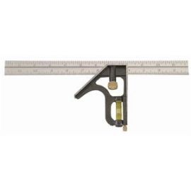 Johnson Level 400EM 12 inch English-Metric Combo Square Zinc Head with Scriber | Dynamite Tool