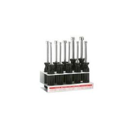 Klein 70200 Nut-Driver Set 10-Pc Metric 3 inch Hollow-Shaft with Stand