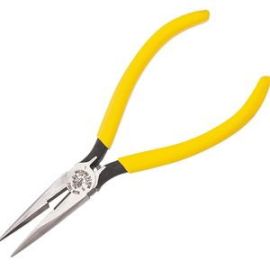 Klein D203-6C 6 in. Standard Long-Nose Pliers-Side-Cutting with Spring
