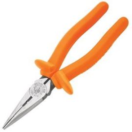 Klein D203-8-INS 8 inch Insulated Heavy-Duty Long-Nose Pliers Side-Cutting