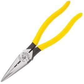 Klein D203-8N 8 inch Heavy-Duty Long-Nose Pliers Side-Cutting and Wire Stripping