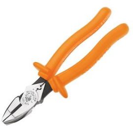 Klein D213-9NECR-INS 9 inch Insulated High-Leverage Side-Cutting Pliers-Connector Crimping