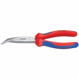 Knipex 2622200 Chain Nose Side Cutting Pliers (Stork Beak Pliers) With Multi-Component Grips 8-in.