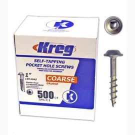 Kreg  SML-C1-500 1-in. Coarse Zinc Pocket-Hole Screws (500-pk)