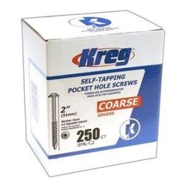 Kreg SML-C2-250 Pocket Screws 2-Inch #8 Coarse Washer Head (250 Count)
