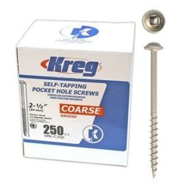 Kreg SML-C250-250 2-1/2-Inch #8 Coarse Washer-Head Pocket Hole Screws (250 Count)