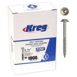 Kreg SML-F150-1000 1-1/2" #7 Fine Washer-Head Pocket Screws (1000 Count