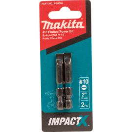 Makita A-96805 ImpactX™ #10 Slotted 2″ Power Bit, 2/pk