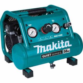Makita MAC100Q Quiet Series, 1/2 HP, 1 Gallon Compact, Oil‑Free, Electric Air Compressor