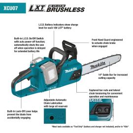 Makita XCU07PT 36V (18V X2) LXT® Brushless 14" Chain Saw Kit (5.0Ah)