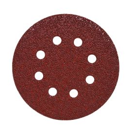Mercer 5788180 Hook & Loop Red Heavyweight Disc, Aluminum Oxide, 5" x 8 Dust Holes, Grit 180E, 50 Pack
