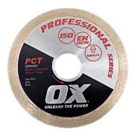 OX OX-PCT-10-1 Professional Ceramics 10'' Diamond Blade - 1'' bore
