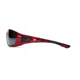Pyramex Safety SR10870D ATREX Safety Glasses Silver Mirror Lens with Padded Red Frame 1-pair
