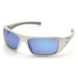 Pyramex Safety SW5665D GOLIATH Safety Glasses Ice Blue Mirror Lens with White Frame 1-pair