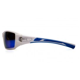 Pyramex Safety SWBL10465D VELAR Safety Glasses Ice Blue Mirror Lens with White and Blue Frame 1-pair
