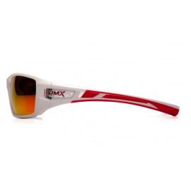 Pyramex Safety SWR10455D VELAR Safety Glasses Sky Red Mirror Lens with White and Red Frame 1-pair