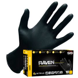 SAS Safety 66516 Raven PF NFPA Nitrile Exam Gloves - Small