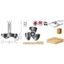 AMANA RC-2255 CNC Insert Carbide 3 Wing/Flute Heavy Duty Spoilboard Plunging, Surfacing, Planing, Flycutter & Slab Leveler 2-1/2 Dia x 53/64 x 1/2 Shank Router Bit