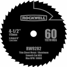 Rockwell RW9282 4-1/2-in 60-Tooth High-speed Steel Circular Saw Blade