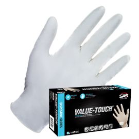 SAS 6591-20 Value-Touch Powder Free Latex Glove, 5 mil, Small, 100/box | Dynamite Tool