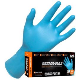 SAS Safety 6608-20 Derma-Lite Powder-Free Nitrile Disposable Glove, Large, 5 mil Thick (Pack of 100) | Dynamite Tool