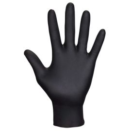 SAS Safety 66518 6 mil. Raven Black Nitrile Disposable Gloves, Large - 100 Box